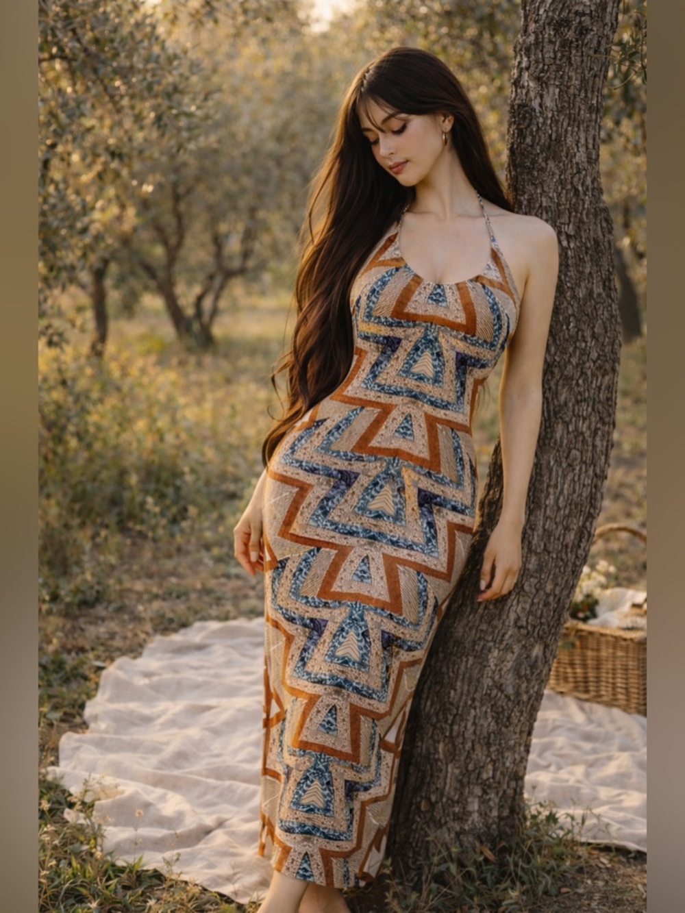 Free People Whispers of the Desert Wind tribal wanderlust boho Maxi Dress